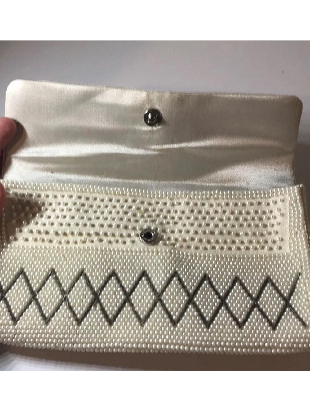 Vintage Beaded Clutch Purse | Elegant Pearl Evening Bag